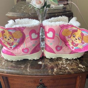 Paw patrol pink boots size 10 .